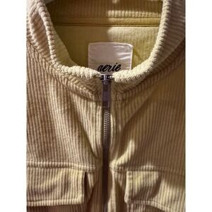 Aerie Corduroy Zip Up Jacket Light Yellow Cropped Casual Women's Size S